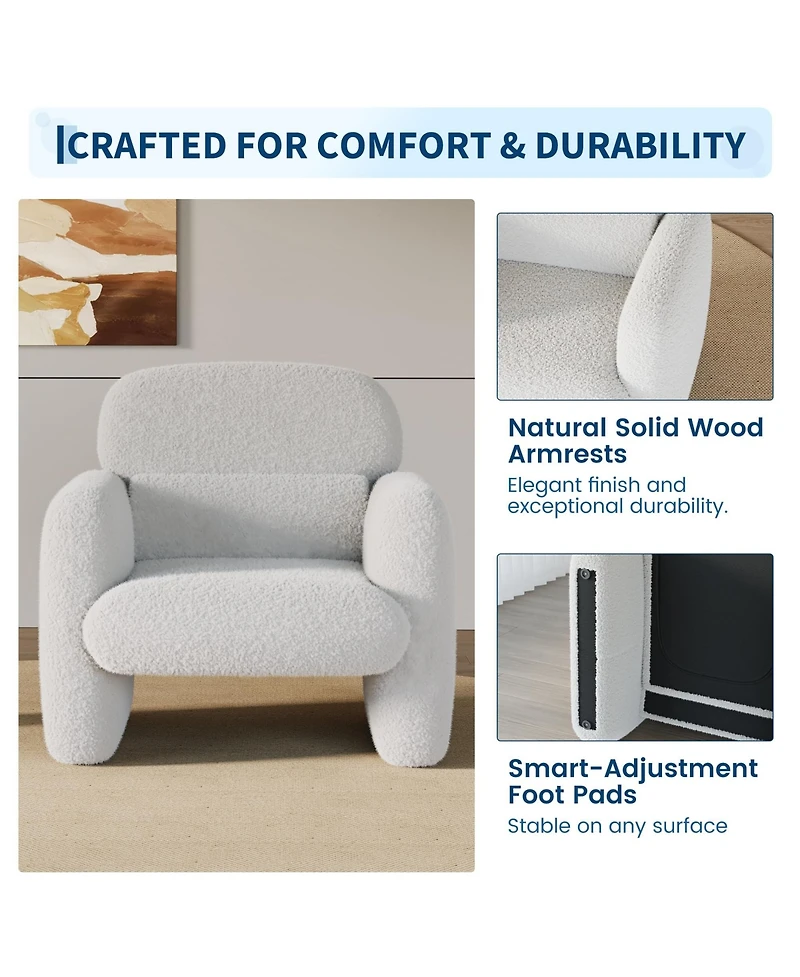 homfan 2 Set of Modern Accent Chair , Pet-Friendly Armchairs with Ergonomic Lumbar Support and Solid Wood Frame, Ideal for Living Room