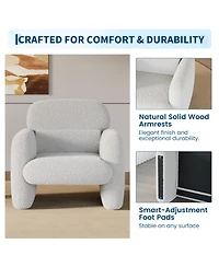 homfan 2 Set of Modern Accent Chair , Pet-Friendly Armchairs with Ergonomic Lumbar Support and Solid Wood Frame, Ideal for Living Room