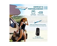 Hikeen 10' x 7' Inflatable Dock Platform with Air Pump and Backpack, For Pool Beach Ocean