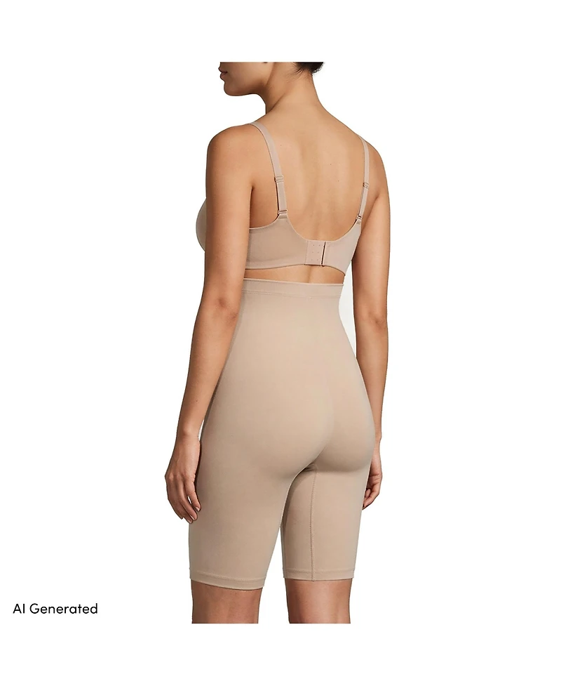 Lands' End Women's Lands High Waist Thigh Shaper Contour Flex Bottoms 2 Pack, Mother Of Pearl, X-Large