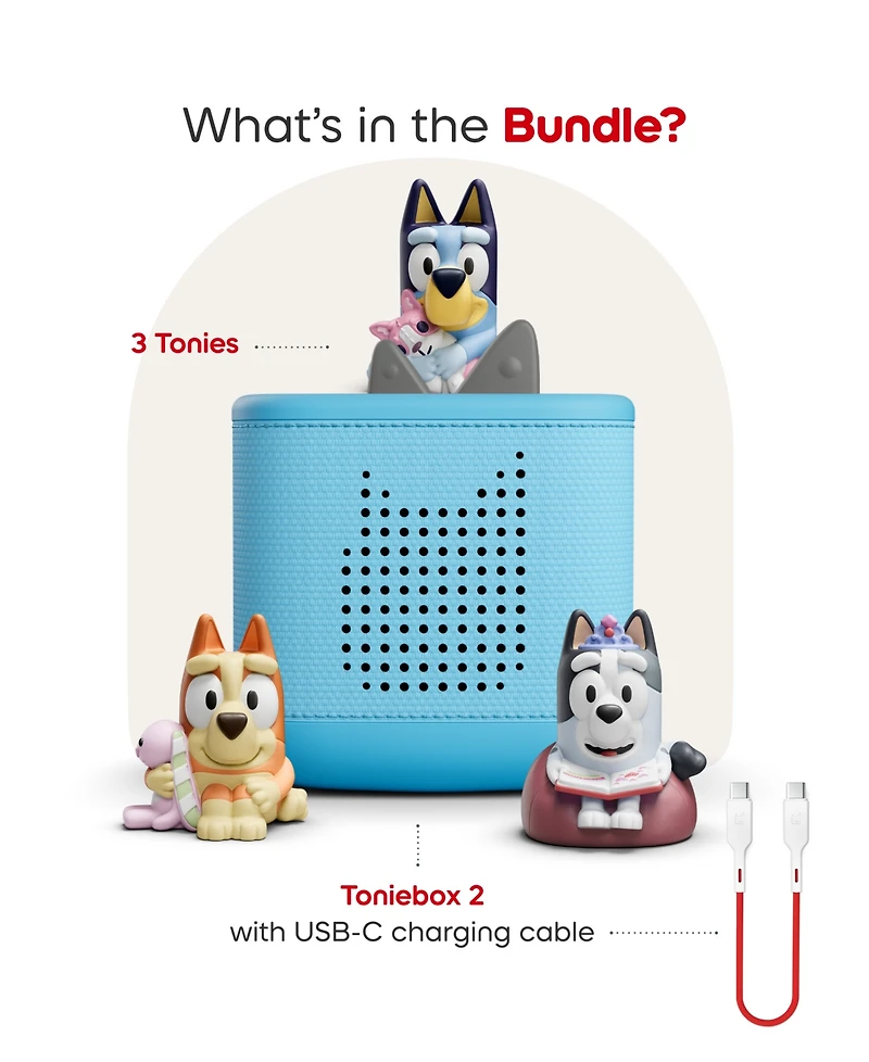 Tonies Toniebox 2 Bluey Bundle Screen-Free Audio Player, Ages 3+