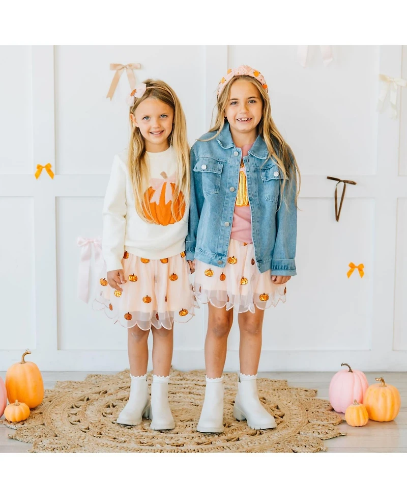 Sweet Wink Big Girls Coquette Pumpkin Sweater