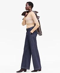 I.n.c. International Concepts Women's High-Rise Wide-Leg Belted Jeans, Macy's Exclusive