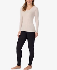Cuddl Duds Women's Softwear with Stretch Long Sleeve V-Neck Top