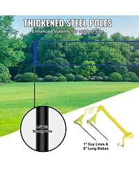 Sugift Portable Volleyball Net System with Adjustable Height Steel Poles Pvc Volleyball Pump Carrying Bag