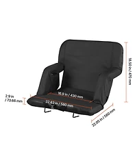 Sugift 6 Adjustable Angle Wide Stadium Seat 2.9in Cushion Padded Chair with Armrest Back Support