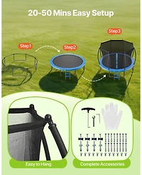 Sugift Recreational Trampoline With Enclosure Net Thickened Pad Astm Approved Max 400 lbs