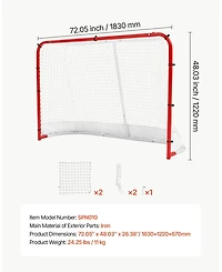 Sugift Heavy-Duty Steel Street and Roller Hockey Goal Net for Indoor Outdoor Training