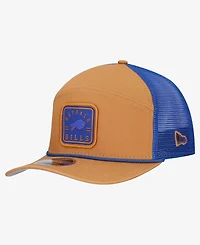 New Era Men's Brown/Royal Buffalo Bills Team Patch Split Panel 9SEVENTY Adjustable Trucker Hat