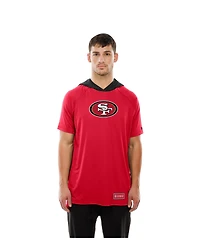 New Era Men's Scarlet San Francisco 49ers Combine Authentic Hooded Raglan Short-Sleeve T-Shirt