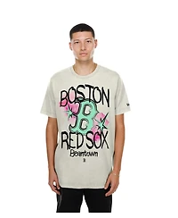 New Era Men's Cream Boston Red Sox Lifestyle Punk Core T-Shirt