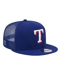 New Era Big Boys and Girls Royal Texas Rangers 9FIFTY Trucker Snapback Hat