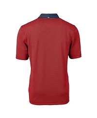 Cutter & Buck Men's Red Atlanta Braves Americana Logo Virtue Eco Pique Stripe Polo Shirt