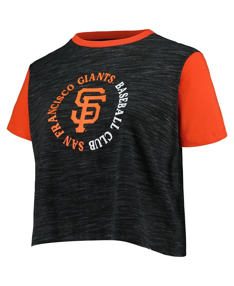 New Era Women's Plus San Francisco Giants Cropped Crewneck Crossover-Back T-Shirt