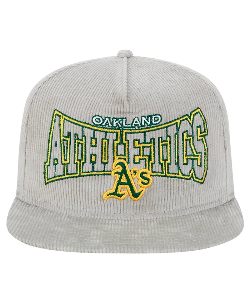 New Era Men's Gray Oakland Athletics Corduroy Golfer Snapback Hat