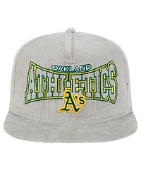 New Era Men's Gray Oakland Athletics Corduroy Golfer Snapback Hat