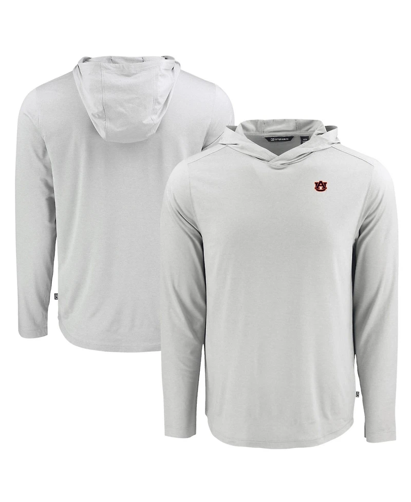 Cutter & Buck Men's Gray Auburn Tigers Coastline Epic Comfort Eco Long Sleeve Hoodie T-Shirt