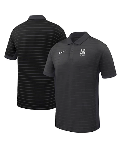 Nike Men's Black LA28 Summer Olympics Victory Stripe Dri-fit Polo Shirt