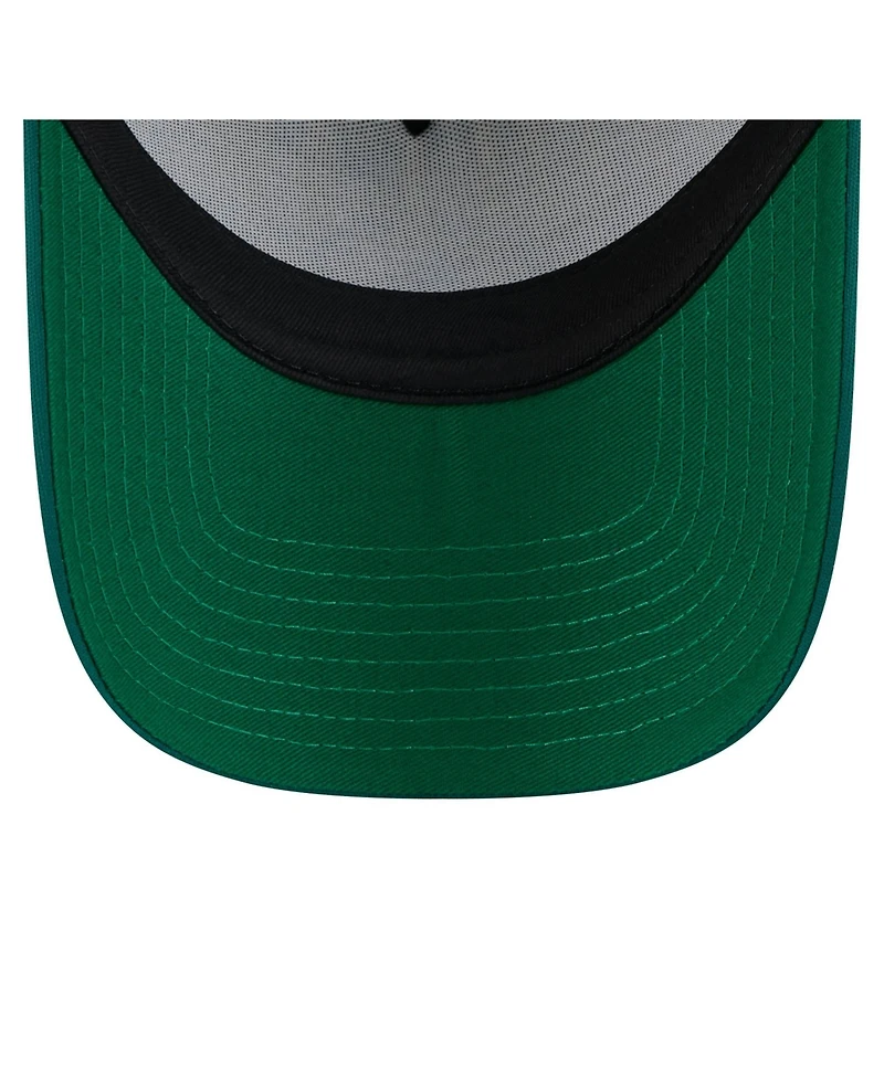 New Era Men's White/Kelly Green Oakland Athletics Cooperstown Collection Trucker A-Frame 9FORTY Adjustable Hat