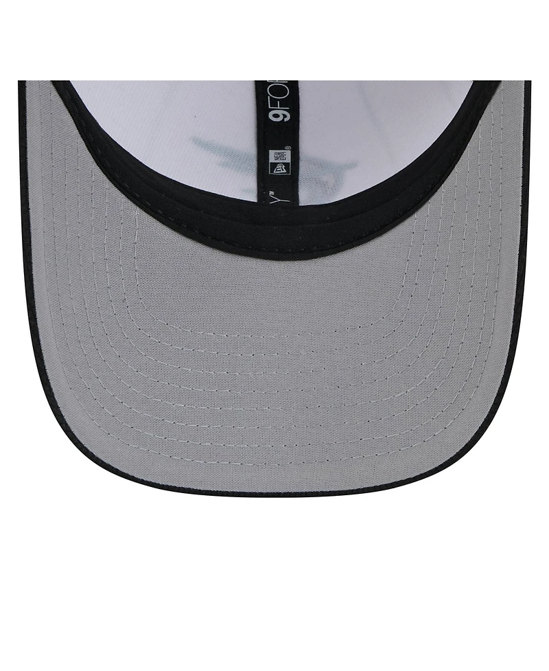 New Era Men's White/Black Miami Marlins 2025 Batting Practice 9FORTY M-Crown Adjustable Hat