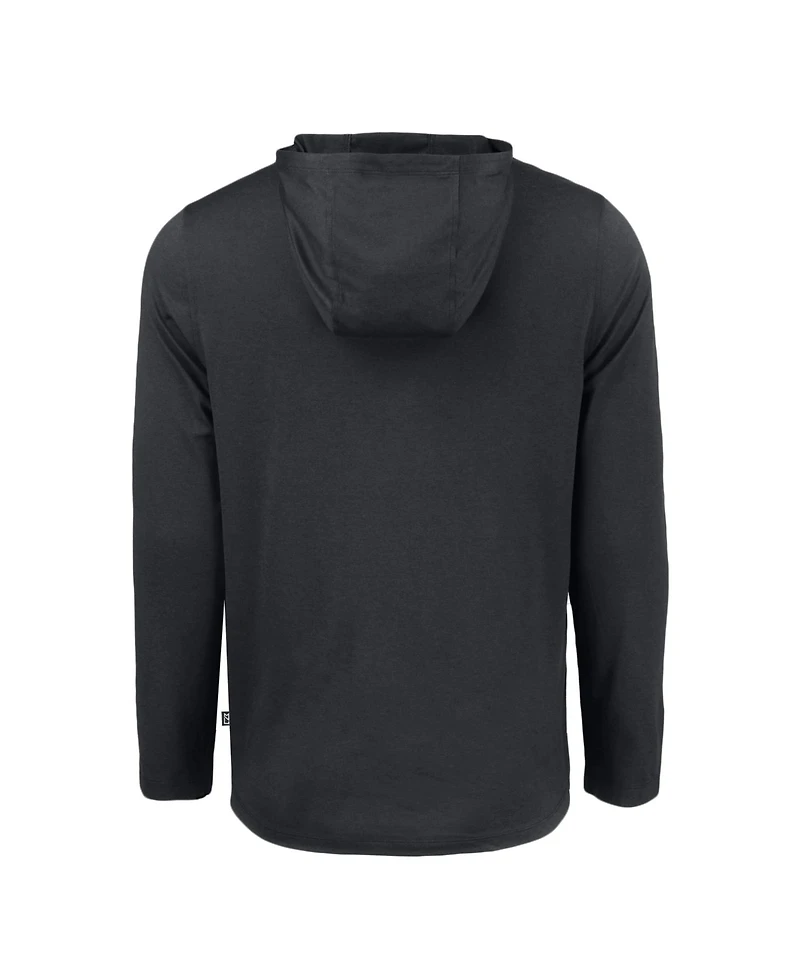 Cutter & Buck Men's Black Purdue Boilermakers Coastline Epic Comfort Eco Long Sleeve Hoodie T-Shirt
