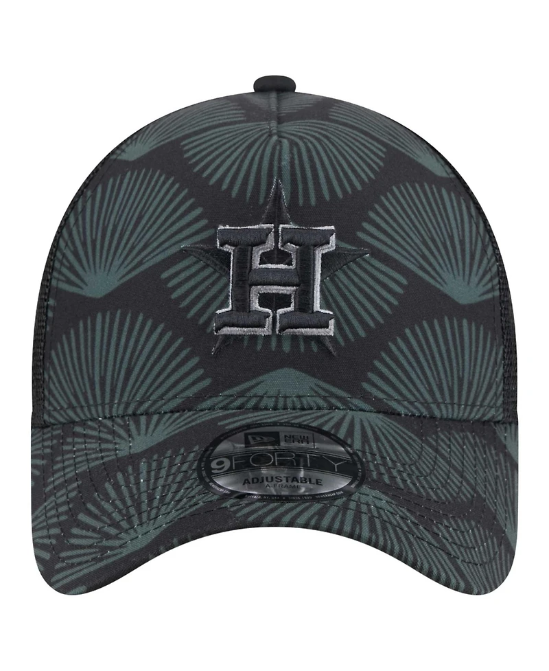 New Era Men's Black Houston Astros 9FORTY A-Frame Trucker Adjustable Hat