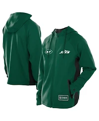 New Era Men's Green York Jets Combine Authentic Raglan Scuba Full-Zip Hoodie