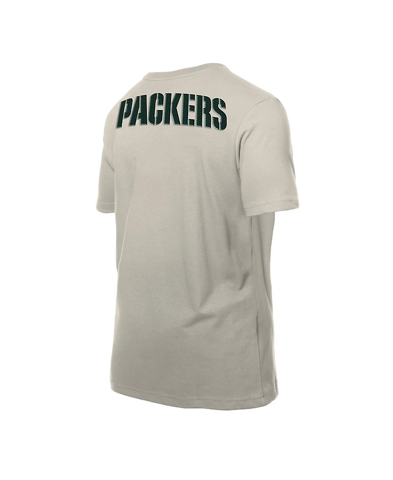 New Era Men's Light Beige Green Bay Packers Multi Patch T-Shirt