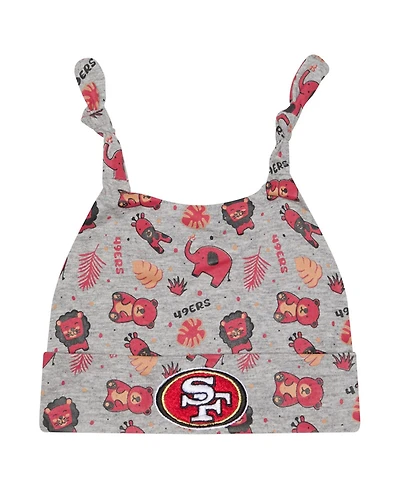 New Era Baby Boys and Girls Gray San Francisco 49ers Animal Baby Beanie Cuffed Knit Hat
