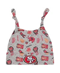 New Era Baby Boys and Girls Gray San Francisco 49ers Animal Baby Beanie Cuffed Knit Hat