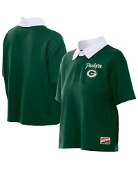 New Era Women's Green Bay Packers Cropped Boxy Polo