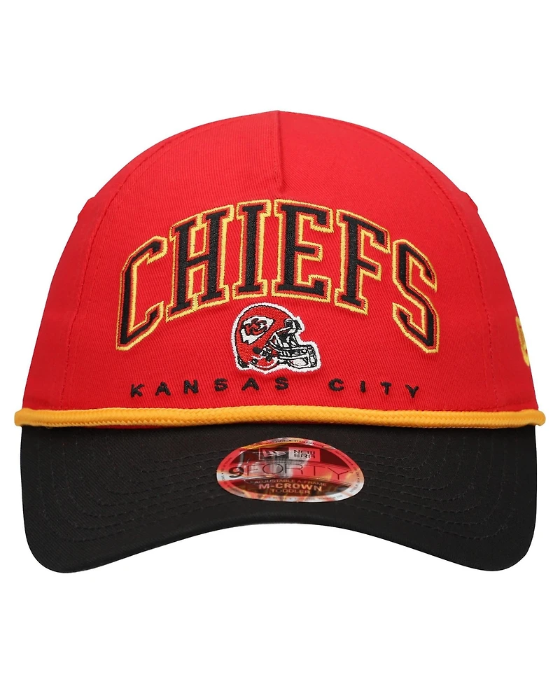 New Era Toddler Red/Black Kansas City Chiefs Arch Coolera 9FORTY A-Frame Adjustable Hat