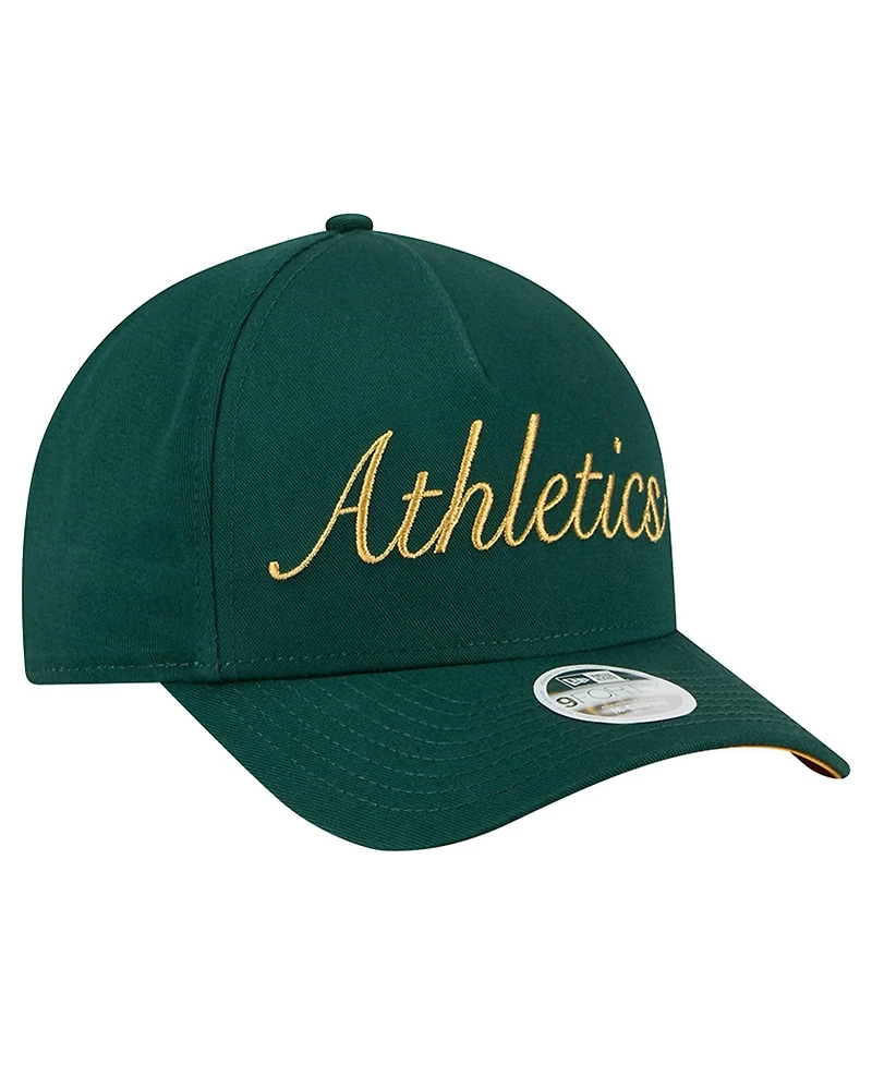 New Era Women's Green Athletics Metallic A-Frame 9FORTY Adjustable Hat