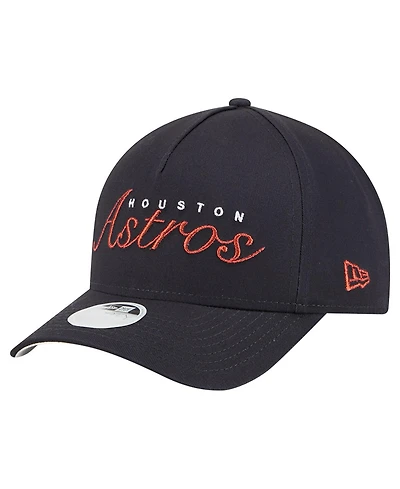 New Era Women's Navy Houston Astros Metallic A-Frame 9FORTY Adjustable Hat