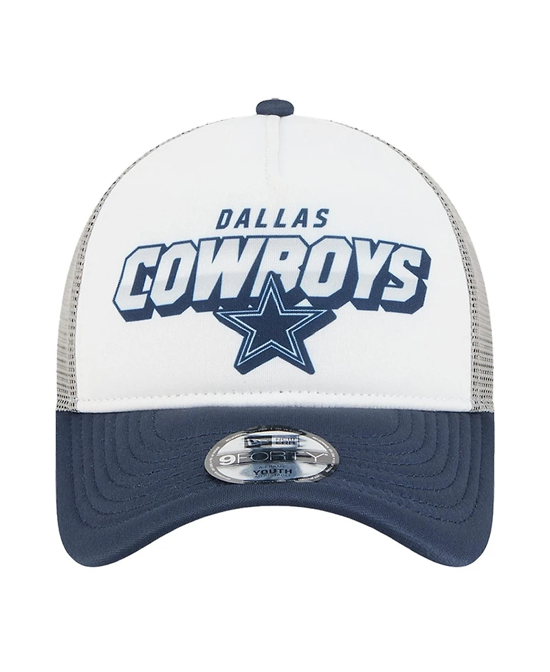 New Era Toddler White/Navy Dallas Cowboys Streak A-Frame 9FORTY Adjustable Hat
