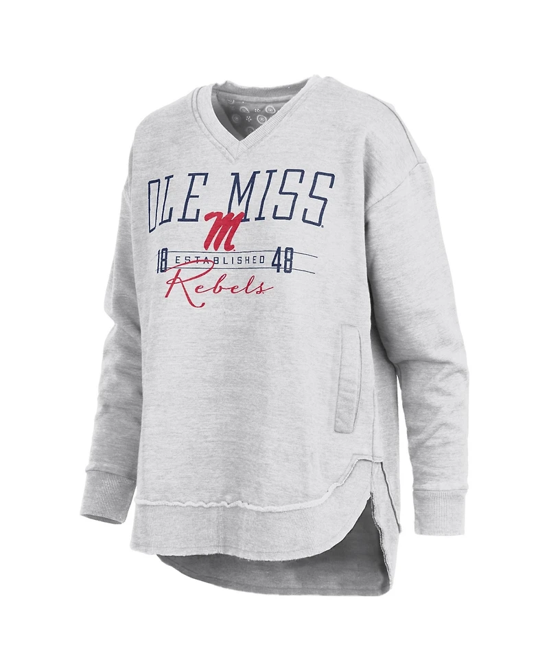 Pressbox Women's Ole Miss Rebels Marcus East Hall Poncho V-Neck Fleece Sweatshirt