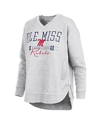 Pressbox Women's Ole Miss Rebels Marcus East Hall Poncho V-Neck Fleece Sweatshirt
