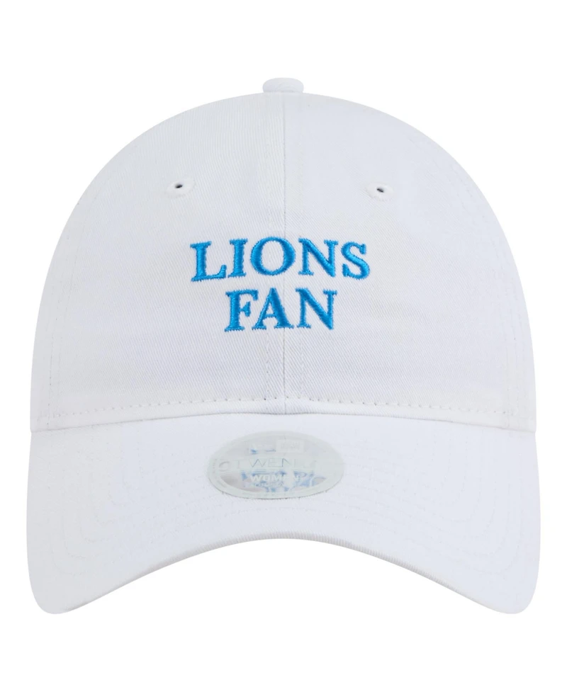New Era Women's White Detroit Lions Team Fan 9TWENTY Adjustable Hat