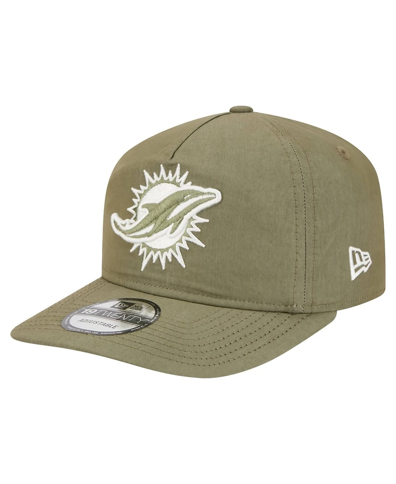 New Era Men's Olive Miami Dolphins Nylon 19TWENTY Adjustable Hat