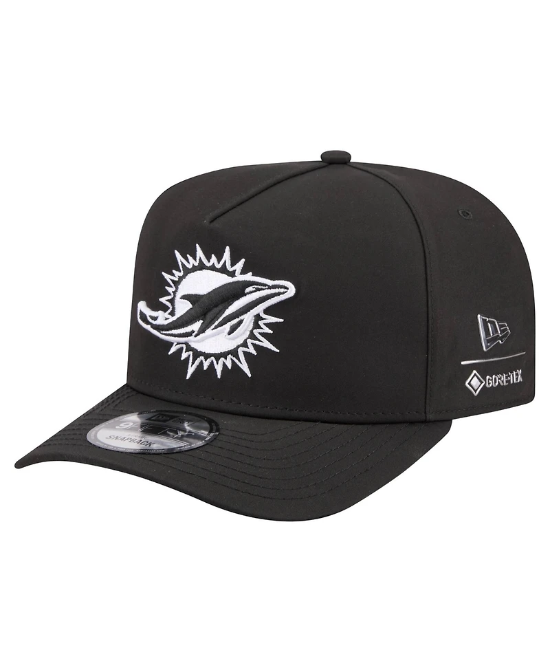 New Era Men's Black Miami Dolphins Gore-Tex A-Frame 9FIFTY Adjustable Hat