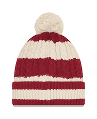 New Era Women's Natural Arizona Cardinals 2025 Rivalries Collection Braided Cuffed Pom with Knit Hat