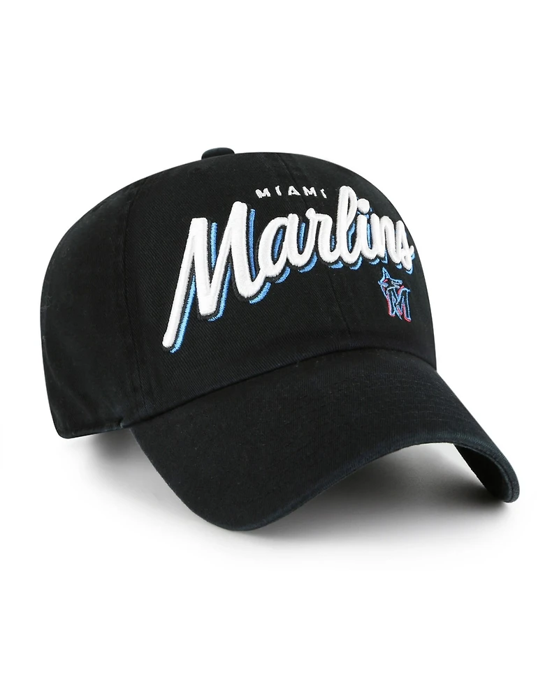 '47 Brand Women's Black Miami Marlins Ariana Clean Up Adjustable Hat