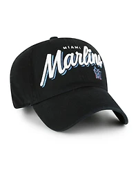'47 Brand Women's Black Miami Marlins Ariana Clean Up Adjustable Hat
