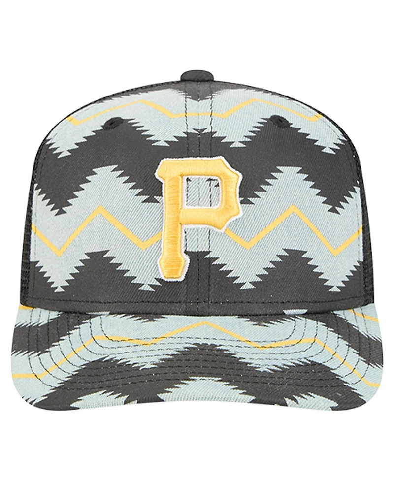 New Era Men's Denim/Black Pittsburgh Pirates Aztec Denim 9SEVENTY Adjustable Hat