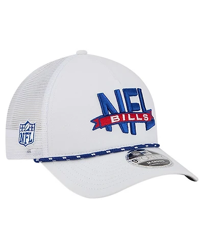 New Era Men's White Buffalo Bills Nfl 9FORTY A-Frame M-Crown Adjustable Trucker Hat