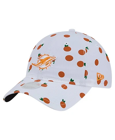 New Era Women's White Miami Dolphins Fruit Pattern 9TWENTY Adjustable Hat
