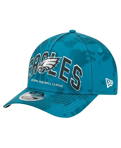 New Era Men's Midnight Green Philadelphia Eagles Tie Dye Fade 9Forty M-Crown A-Frame Adjustable Hat