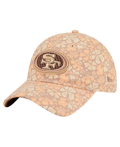 New Era Women's Tan San Francisco 49ers Floral 9TWENTY Adjustable Hat