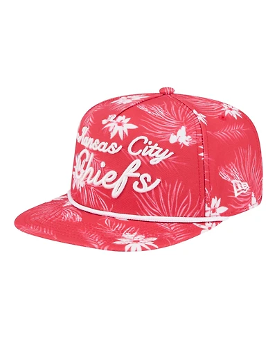New Era Men's Red Kansas City Chiefs Palm Print A-Frame 9FIFTY Snapback Hat