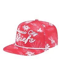 New Era Men's Red Kansas City Chiefs Palm Print A-Frame 9FIFTY Snapback Hat